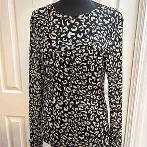CAbi‎ Black and Cream Leopard Print Top
